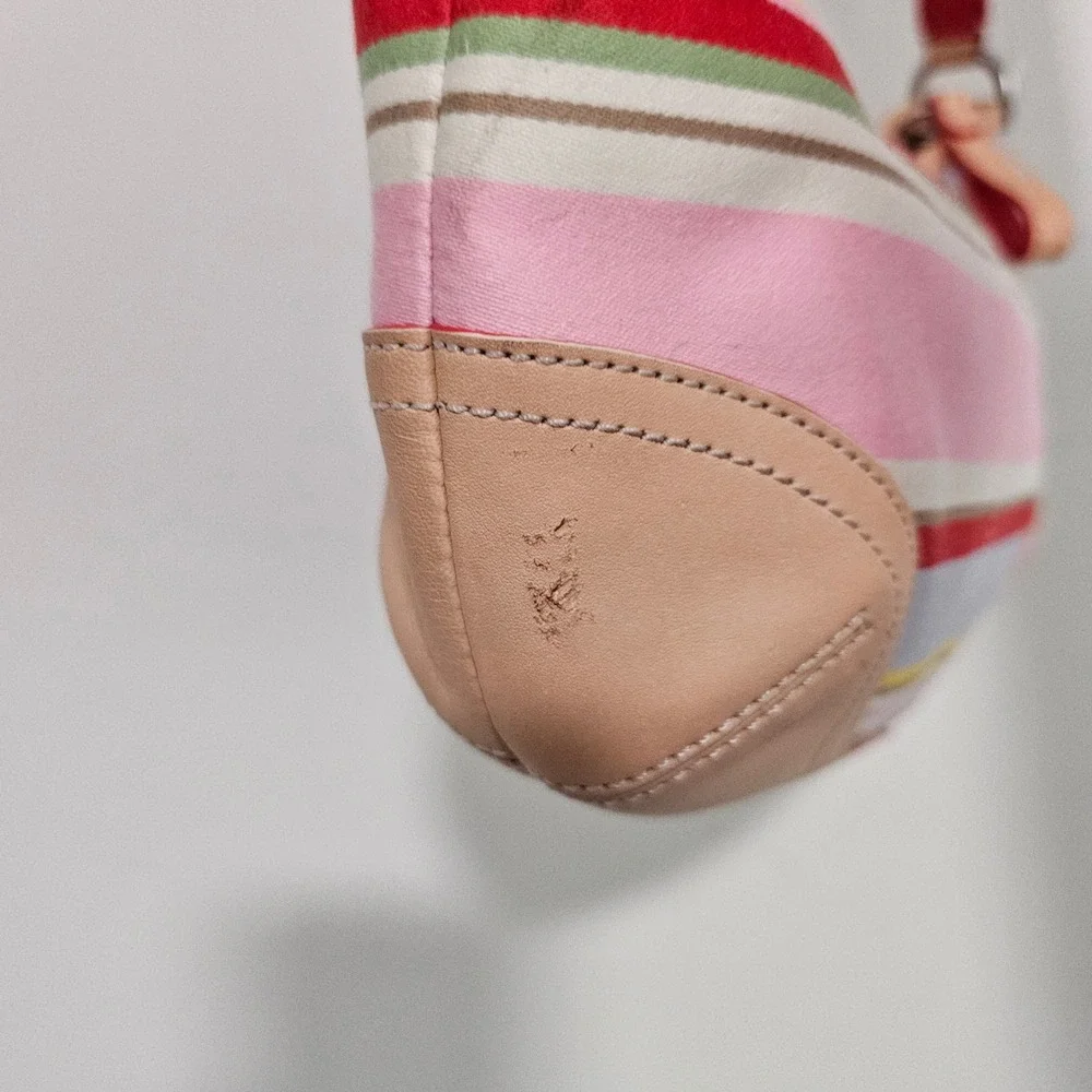 VTG Coach Soho Hampton Mini Shoulder Bag Striped Canvas Leather Trim Y2K Purse